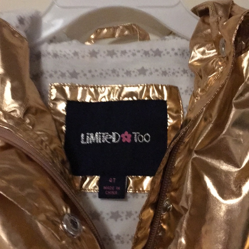 💖NWT Limited Too Rose Gold Metallic Raincoat - Picture 3 of 11